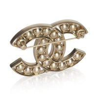 Gold-Plated  2022 Faux Pearl Brooch
