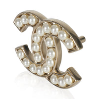 Gold-Plated  2022 Faux Pearl Brooch