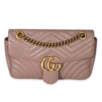 Porcelain Rose Matelasse Calfskin Medium GG Marmont Shoulder Bag