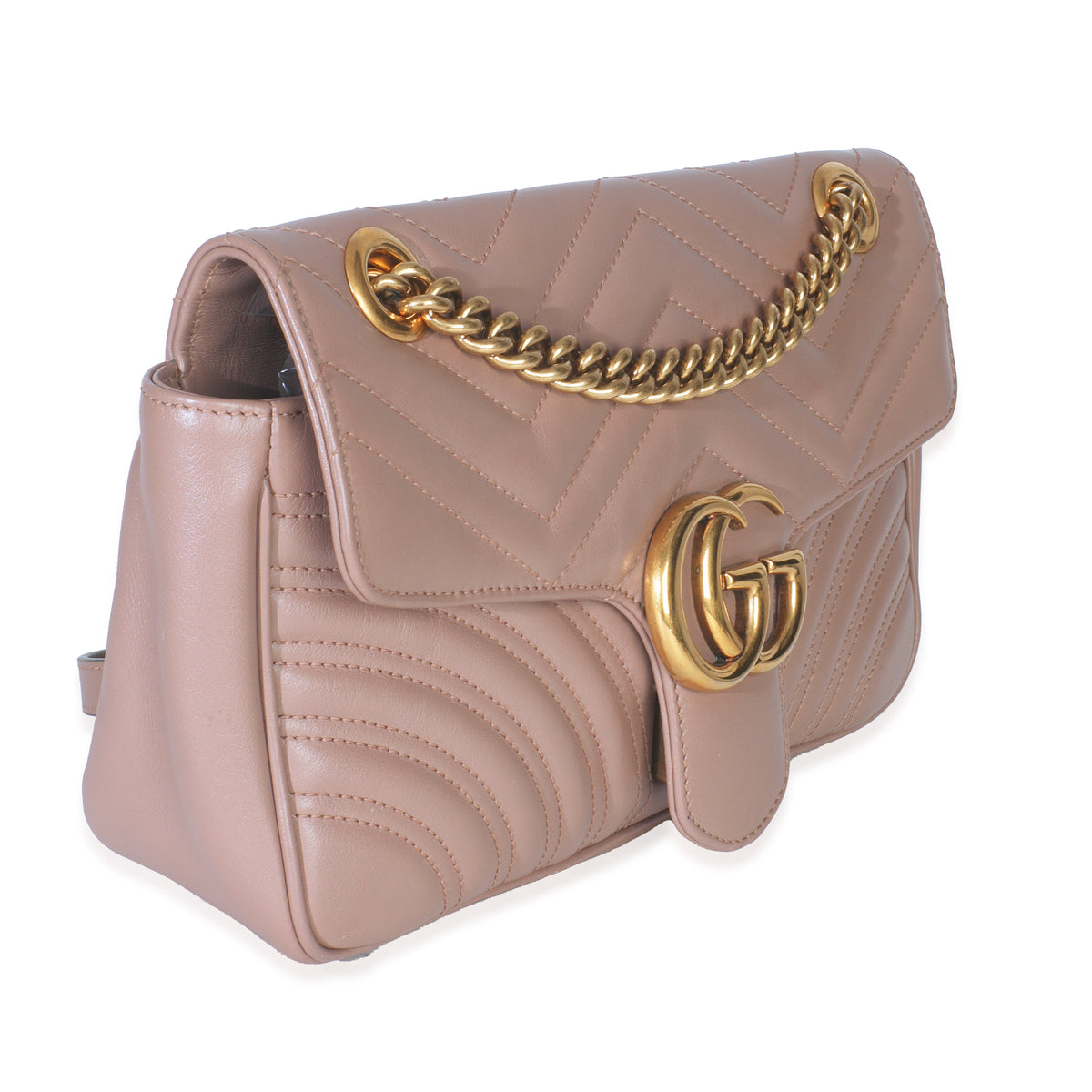 Porcelain Rose Matelasse Calfskin Medium GG Marmont Shoulder Bag