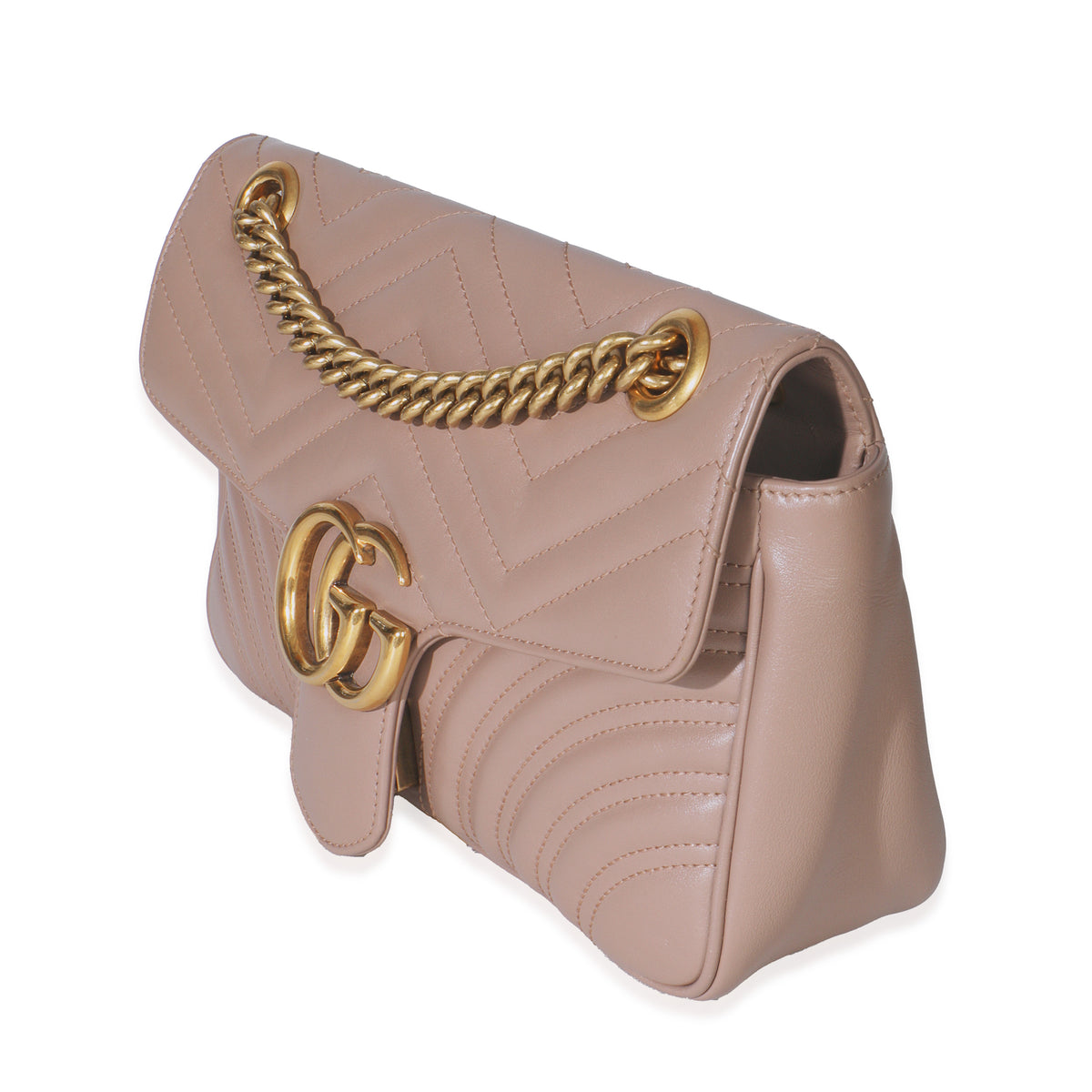 Porcelain Rose Matelasse Calfskin Medium GG Marmont Shoulder Bag