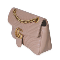 Porcelain Rose Matelasse Calfskin Medium GG Marmont Shoulder Bag