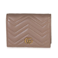 Gucci Porcelain Rose Matelasse Calfskin GG Card Case Wallet Handbag fv