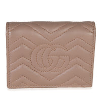 Gucci Porcelain Rose Matelasse Calfskin GG Card Case Wallet Handbag pv