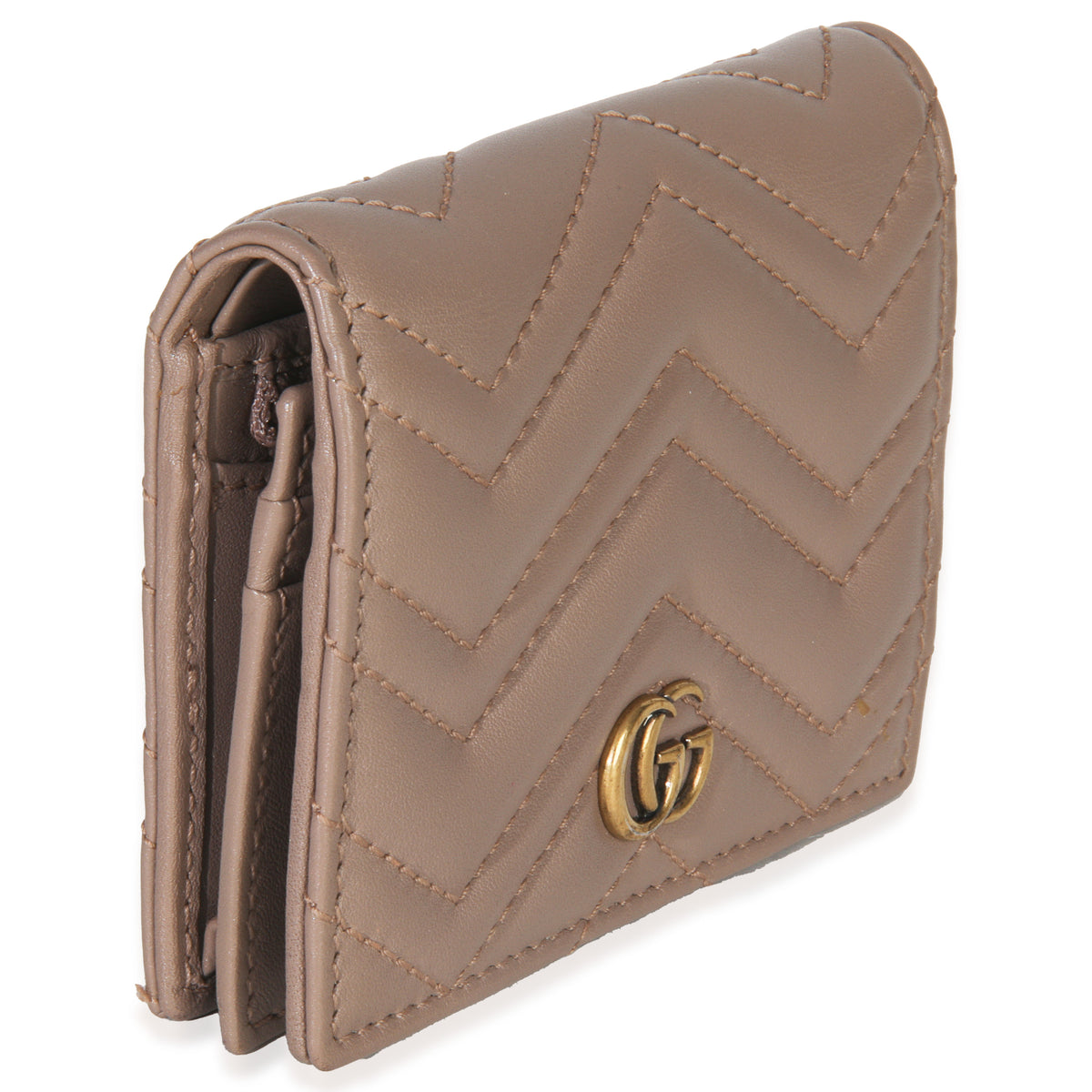 Gucci Porcelain Rose Matelasse Calfskin GG Card Case Wallet Handbag sv