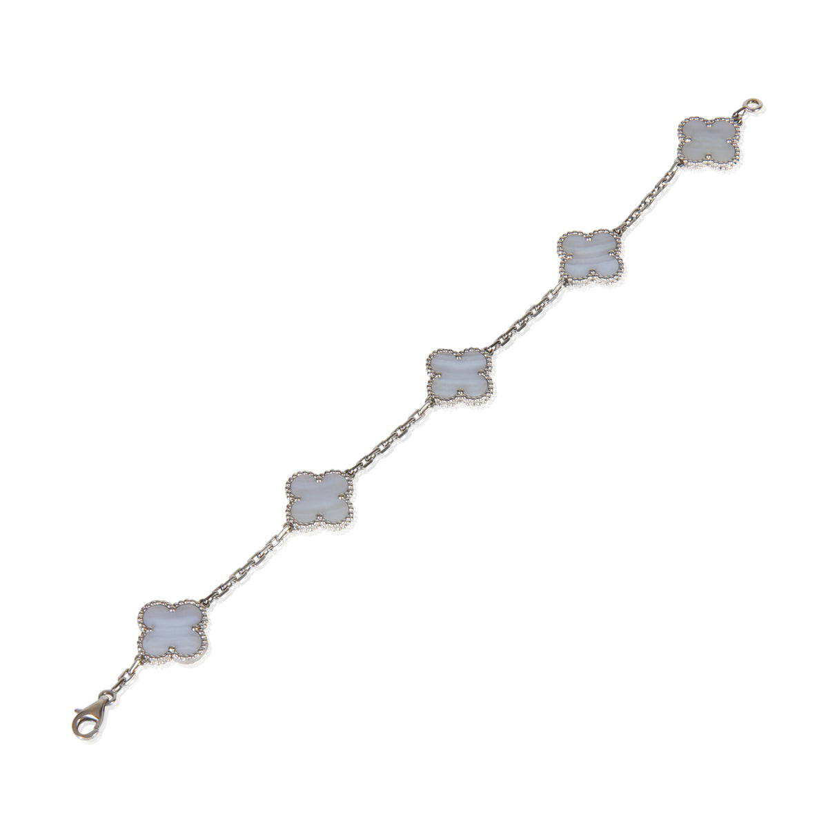 White Gold Chalcedony Vintage Alhambra Bracelet