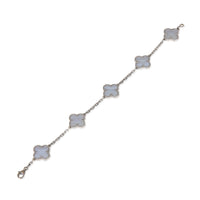White Gold Chalcedony Vintage Alhambra Bracelet