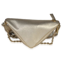 Prada Platino Gold Saffiano Lux Triangle Shoulder Bag Handbag stamp