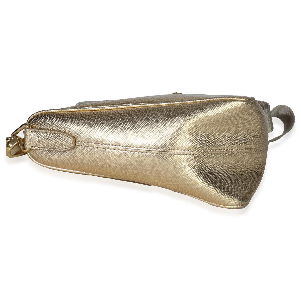 Platino Gold Saffiano Lux Triangle Shoulder Bag