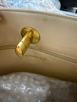 Chanel Vintage Beige Quilted Lambskin CC Shoulder Tote Handbag ad4