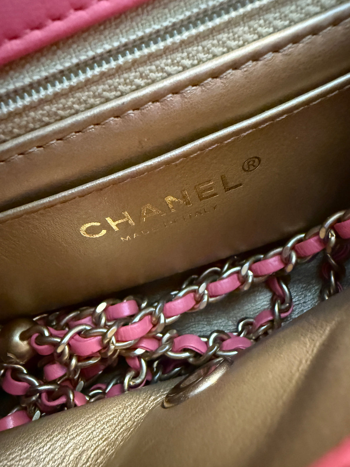 Chanel Pink Quilted Lambskin Pearl Crush Mini Rectangular Flap Bag Handbag ad3