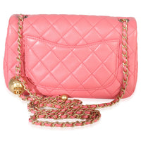 Chanel Pink Quilted Lambskin Pearl Crush Mini Rectangular Flap Bag Handbag bv