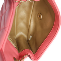 Pink Quilted Lambskin Pearl Crush Mini Rectangular Flap Bag