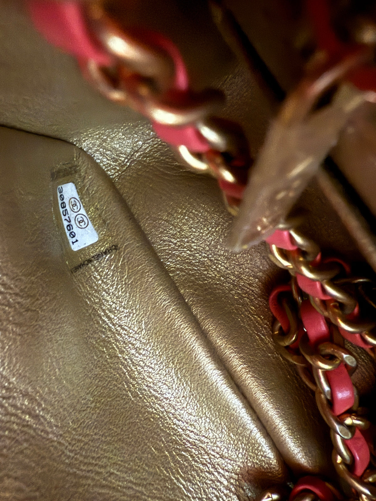 Pink Quilted Lambskin Pearl Crush Mini Rectangular Flap Bag