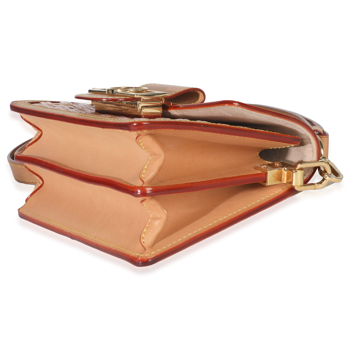 Louis Vuitton Pink Brown Leather Woven Dauphine PM Handbag box