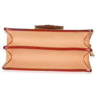 Louis Vuitton Pink Brown Leather Woven Dauphine PM Handbag stamp