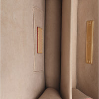 Pink Brown Leather Woven Dauphine PM