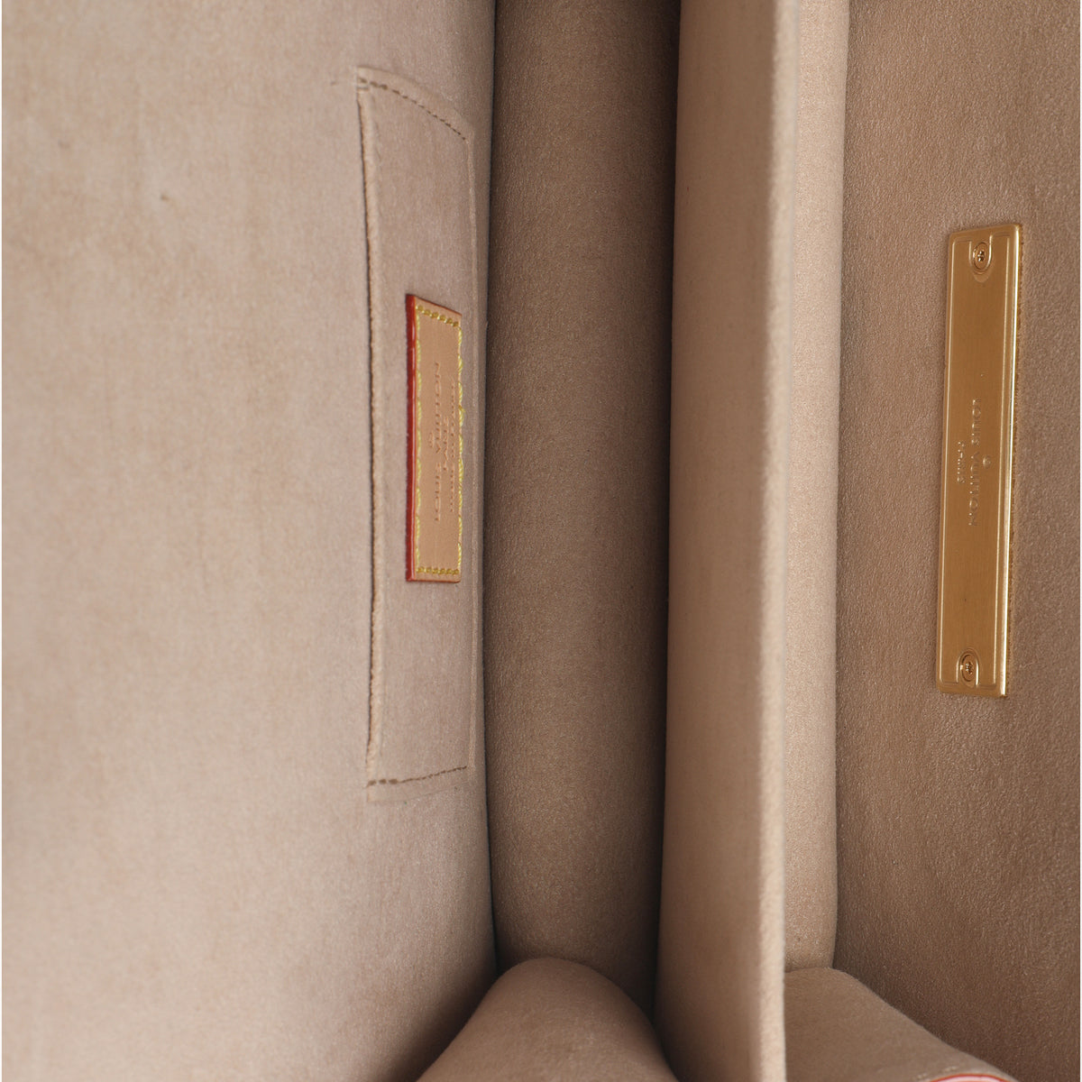 Pink Brown Leather Woven Dauphine PM