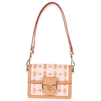 Pink Brown Leather Woven Dauphine PM