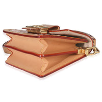 Pink Brown Leather Woven Dauphine PM