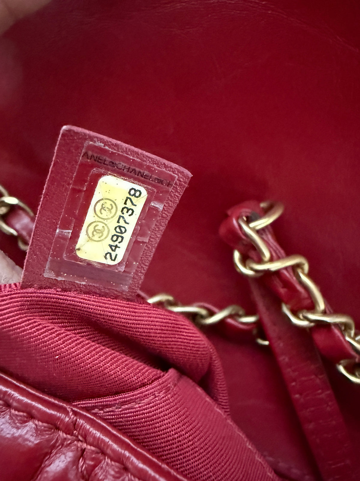 Chanel Red Chevron Calfskin Top Handle Flap Bag Handbag ad4
