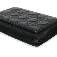 Black Distressed Calfskin Cannage Lady Dior Pouch