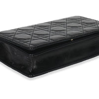 Black Distressed Calfskin Cannage Lady Dior Pouch