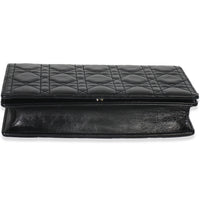 Black Distressed Calfskin Cannage Lady Dior Pouch