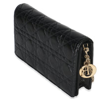 Black Distressed Calfskin Cannage Lady Dior Pouch