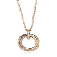 3-Tone Gold Diamond Trinity Pendant