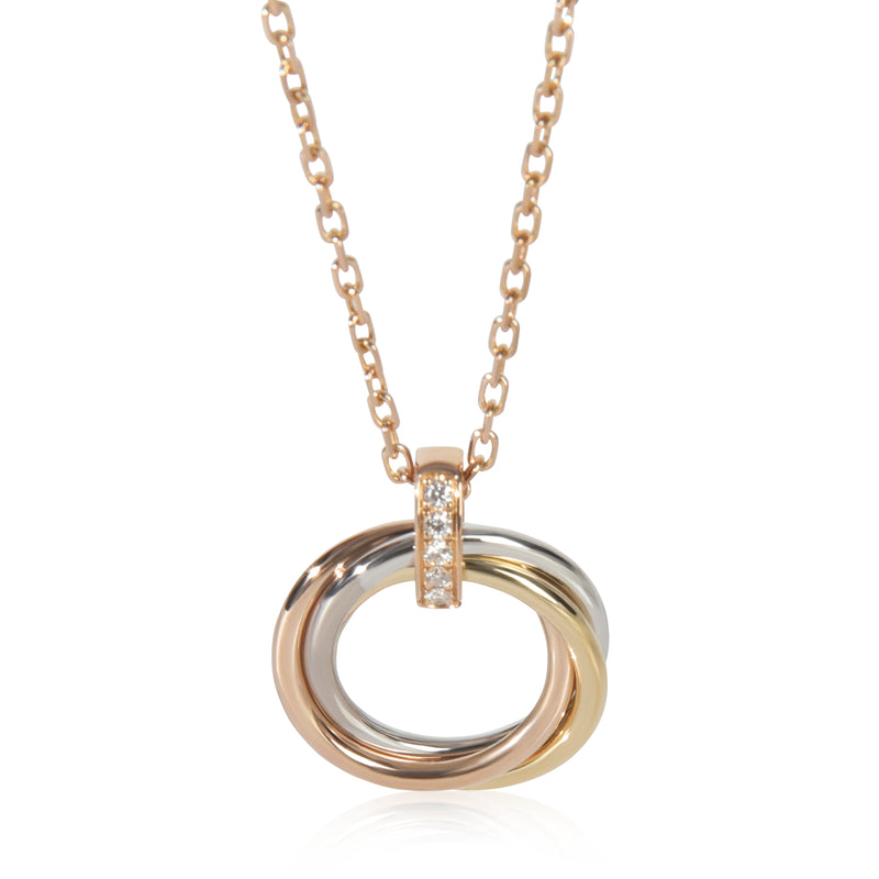 3-Tone Gold Diamond Trinity Pendant