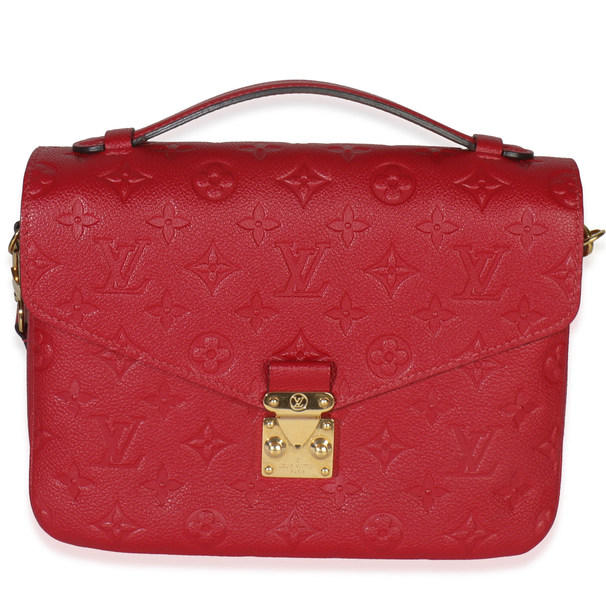Louis Vuitton Scarlet Monogram Empreinte Pochette Metis Handbag fv