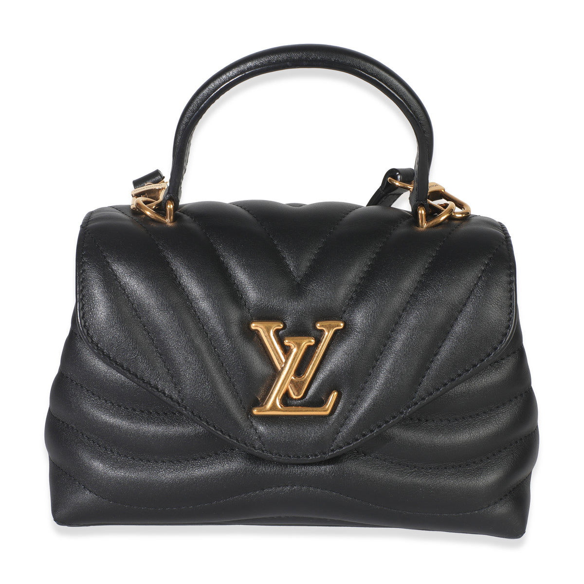 Louis Vuitton Black Calfskin New Wave Hold Me Top Handle Bag Handbag fv