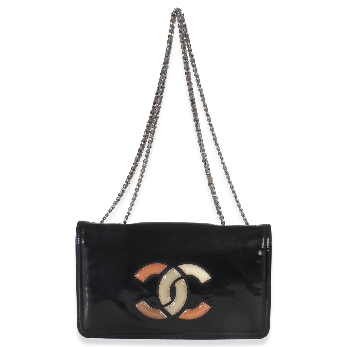 Black Patent CC Lipstick Flap Bag