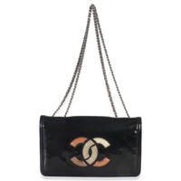 Black Patent CC Lipstick Flap Bag