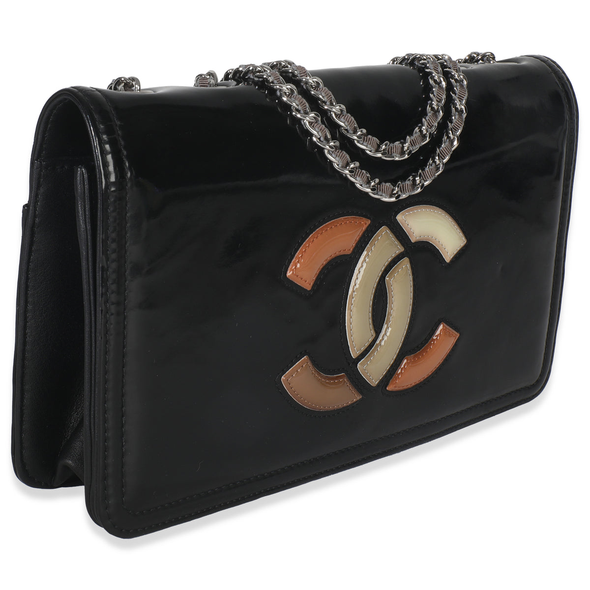 Black Patent CC Lipstick Flap Bag