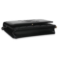 Black Shiny Aged Calfskin Timeless CC Wallet On Chain