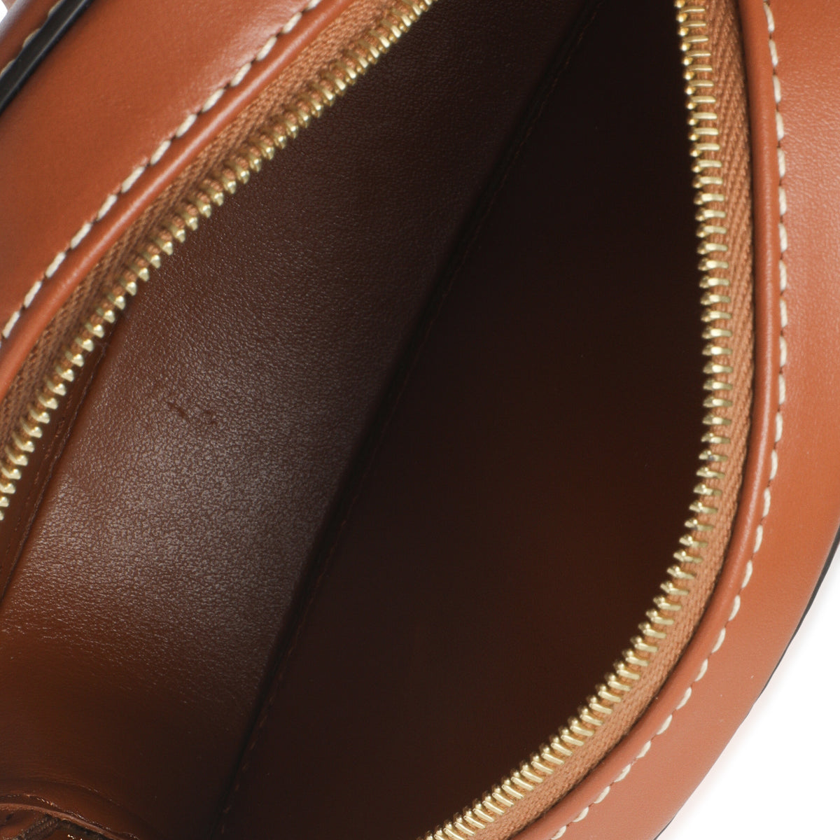 Tan Smooth Calfskin Mini Oval Triomphe Crossbody