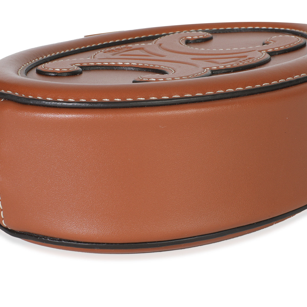 Tan Smooth Calfskin Mini Oval Triomphe Crossbody