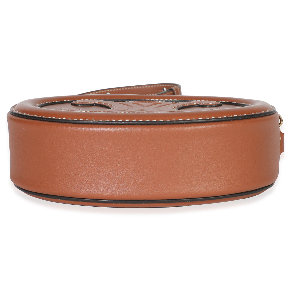 Tan Smooth Calfskin Mini Oval Triomphe Crossbody