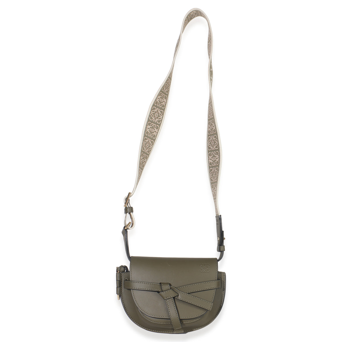 Khaki Calfskin Mini Gate Dual Bag