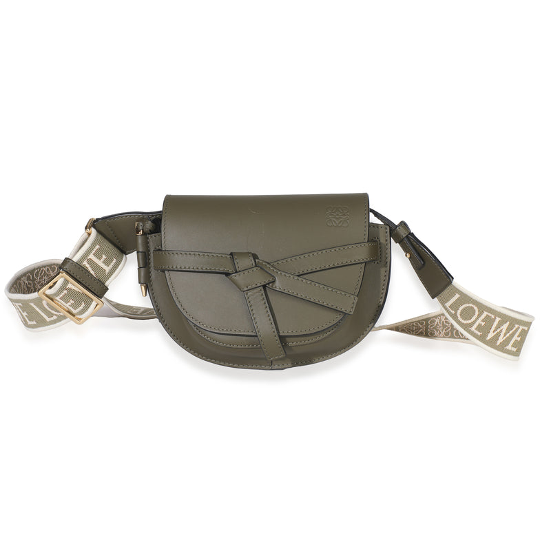 Khaki Calfskin Mini Gate Dual Bag