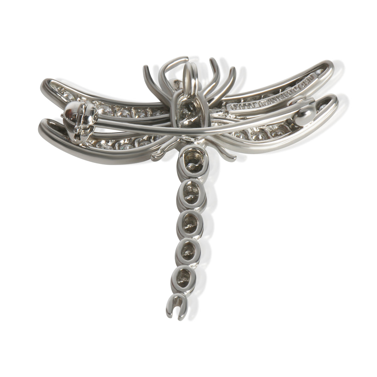 Platinum Diamond Vintage Dragonfly Brooch