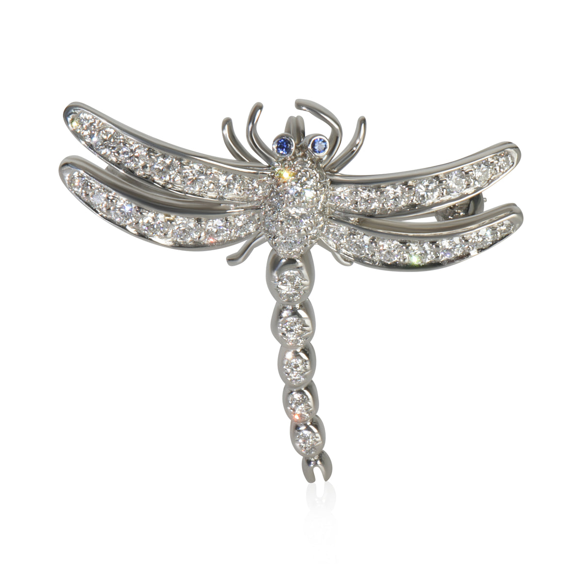 Platinum Diamond Vintage Dragonfly Brooch