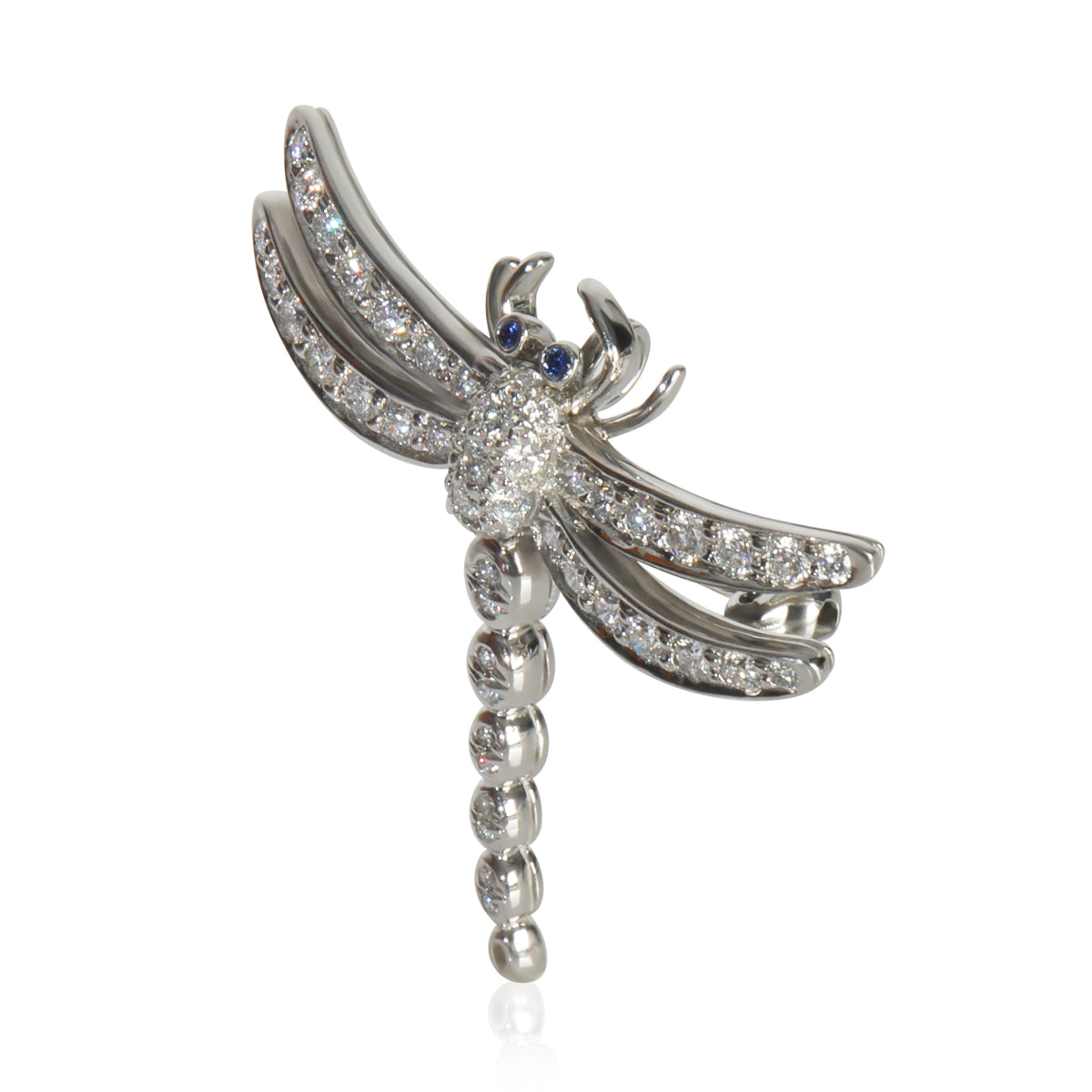 Platinum Diamond Vintage Dragonfly Brooch