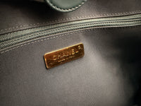 Teal Quilted Calfskin Large Business Affinity Shopping Bag
