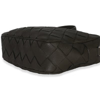 Kaki Grained Leather Medium Intrecciato Camera Bag