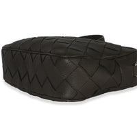 Kaki Grained Leather Medium Intrecciato Camera Bag