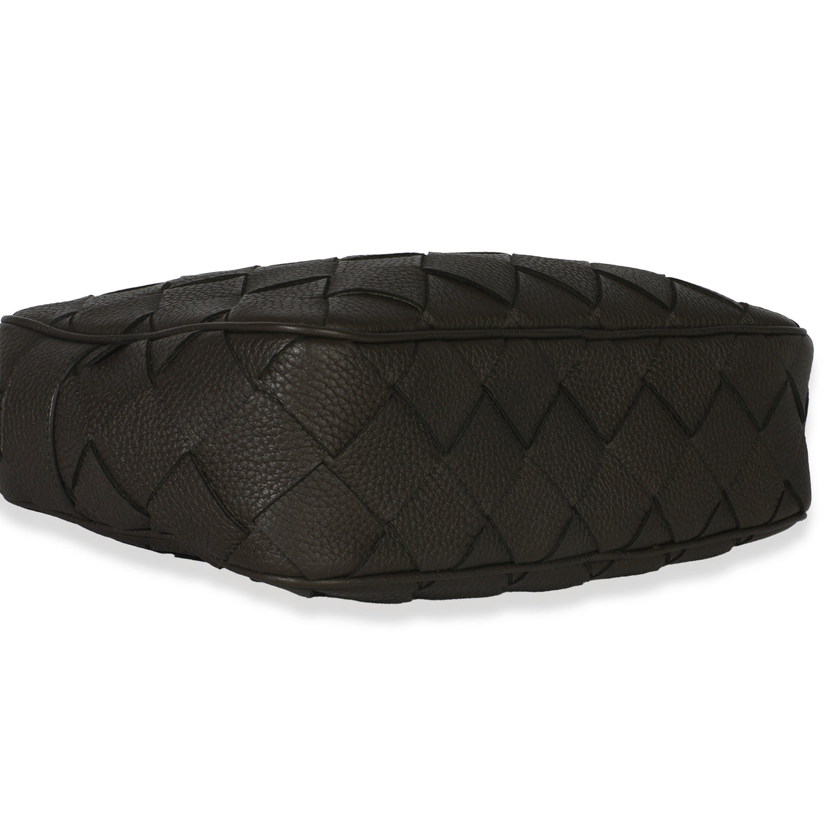 Kaki Grained Leather Medium Intrecciato Camera Bag