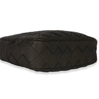 Kaki Grained Leather Medium Intrecciato Camera Bag